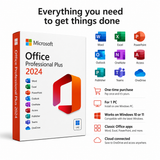 Microsoft Office Professional Plus 2024 product features listed.