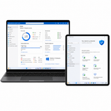 Laptop and tablet displaying Windows 11 settings