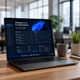 Laptop displaying Windows 11 Pro for Workstations 