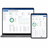 Laptop and tablet displaying Windows Server 2022 Remote Desktop Services Overview 